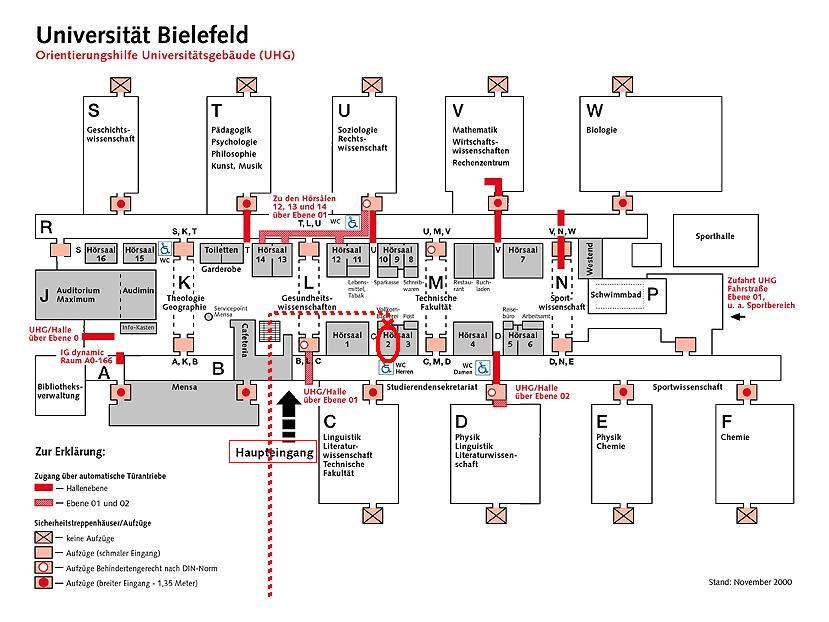 Map of the university hall