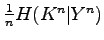 $ \frac{1}{n}H(K^n \vert Y^n )$