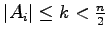 $ \vert A_i\vert\leq k<\frac n2$