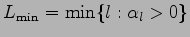 $ L_{\min}=\min\{l:\alpha_l>0\}$