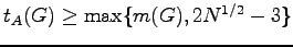 $ t_A(G)\geq \max \{m(G), 2N^{1/2}-3\}$