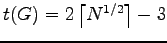 $ t(G)=2\left \lceil N^{1/2}\right \rceil -3$