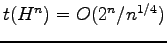 $ t(H^n)=O(2^n/n^{1/4})$