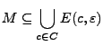 $M\subseteq\displaystyle\bigcup_{c\in C}E(c,\varepsilon)$