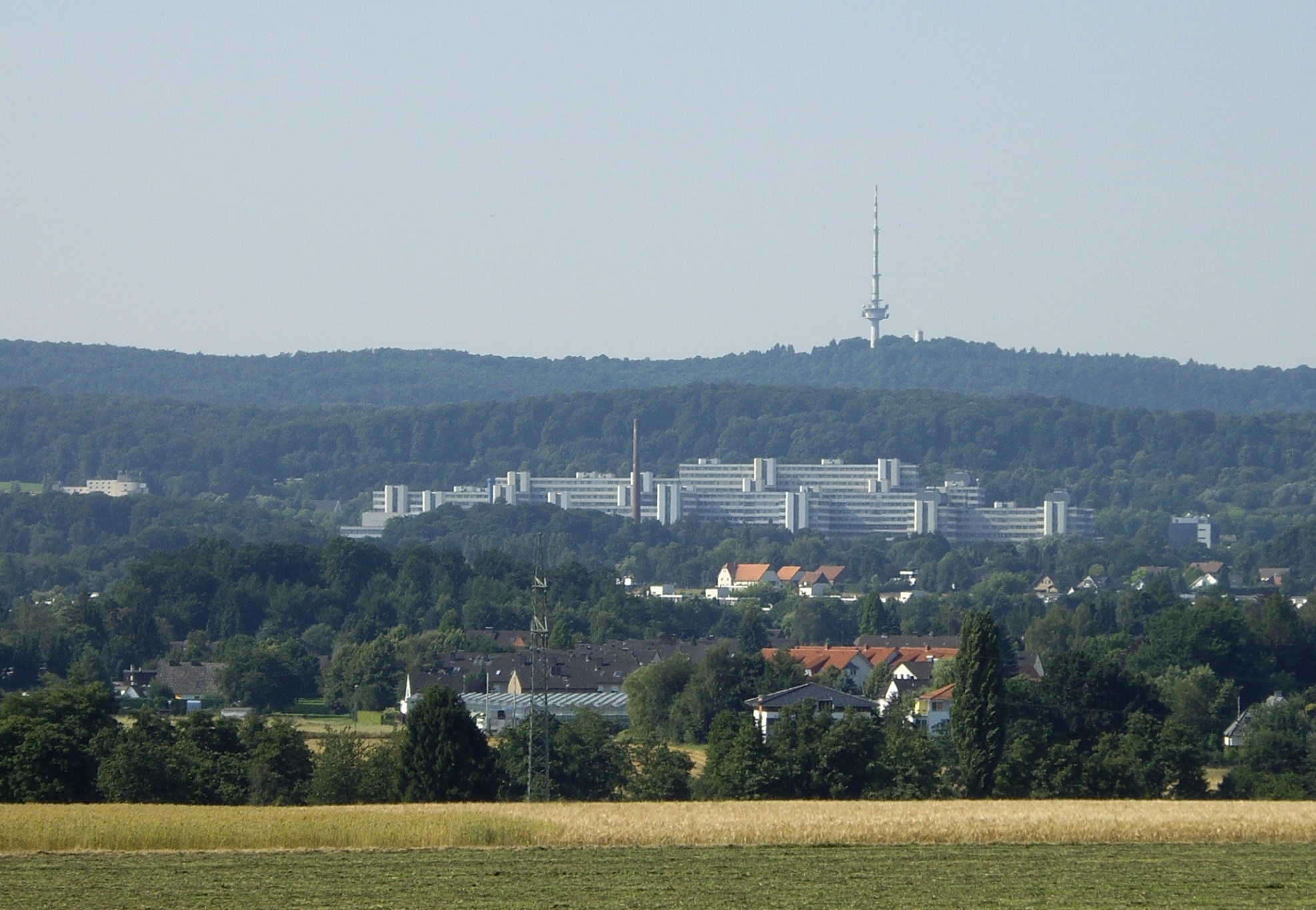 Bielefeld university in front of the Teutoburg forest