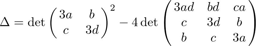 [A presentation of the discriminant of cubic forms]