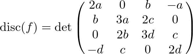 [A formula for the discriminant of a cubic binary form]