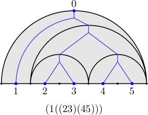 The same diagram with half circles and the tree The same diagram with half circles and the tree